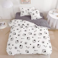 Единичен комплект спално бельо с ластик - Т089