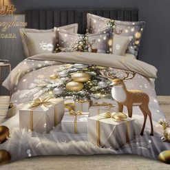 Коледен комплект спално бельо от 6 части Q2044