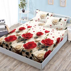 Долен чаршаф с ластик и 2бр. калъфки - 3J-058