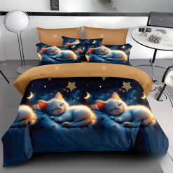 Комплект спално бельо от 6 части с ластик Л0302