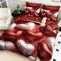 Комплект 5D спално бельо от 6 части с ластик  - 5D018