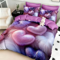 Комплект 5D спално бельо от 6 части с ластик  - 5D019