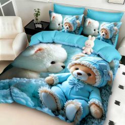 Комплект 5D спално бельо от 6 части с ластик  - 5D020