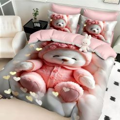 Комплект 5D спално бельо от 6 части с ластик  - 5D010