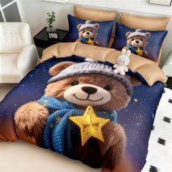 Комплект 5D спално бельо от 6 части с ластик  - 5D002