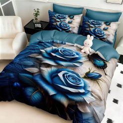 Комплект 5D спално бельо от 6 части с ластик  - 5D001