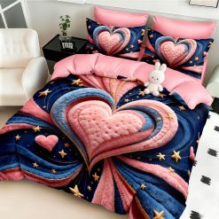 Комплект 5D спално бельо от 6 части с ластик  - 5D012