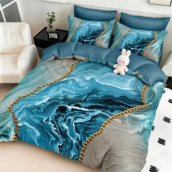 Комплект 5D спално бельо от 6 части с ластик  - 5D003